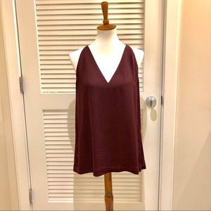Babaton Purple V neck Sleeveless Blouse